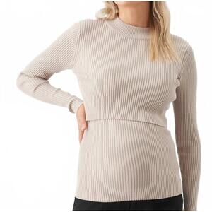NEW RIPE lift up nursing knit sweater in stone